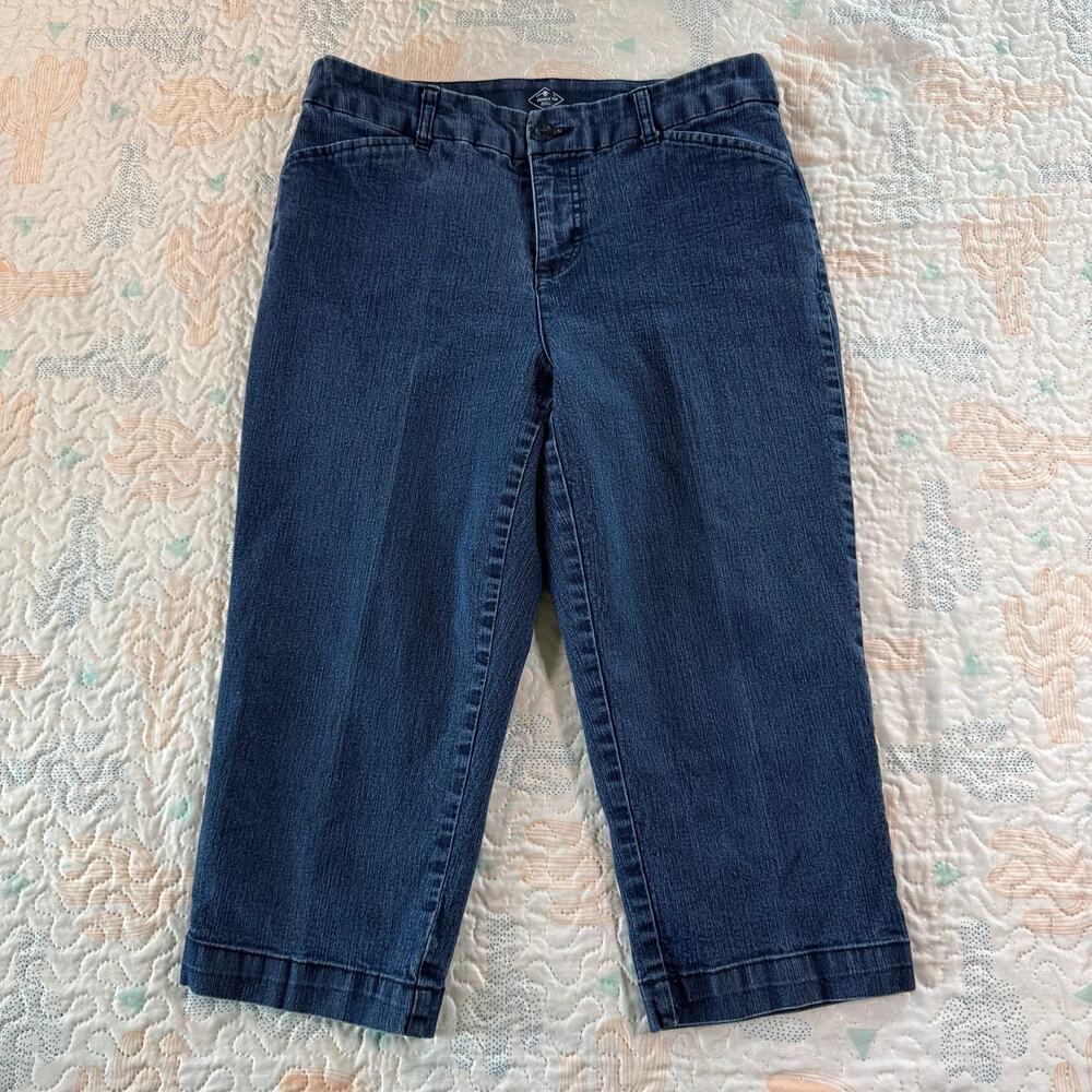 St Johns Bay Cropped Jeans Womens 8 Capri Denim Mid Rise Blue